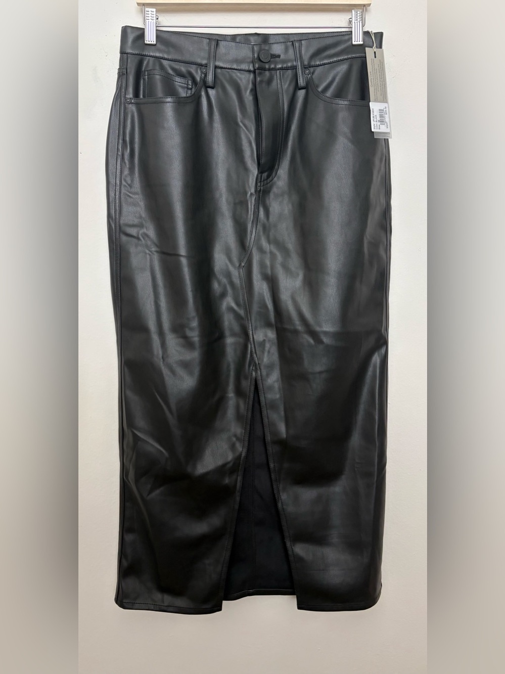 Hudson Women’s Solid Black Faux Leather 5 Pocket Skirt NWT Size  32 Sku#5
